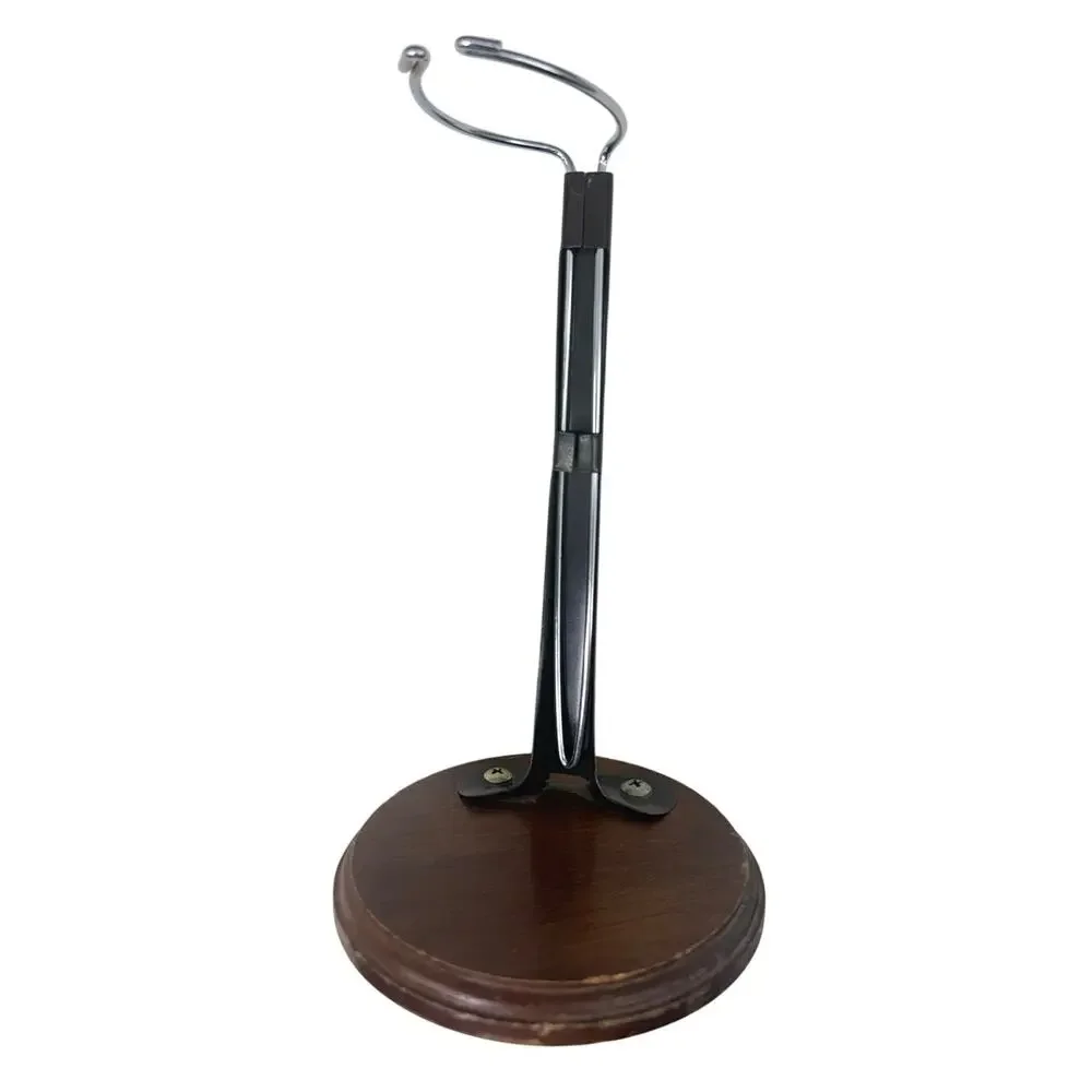 Vintage 80s Dynasty Doll Stand Wood Base Metal Holder 8” Taiwan